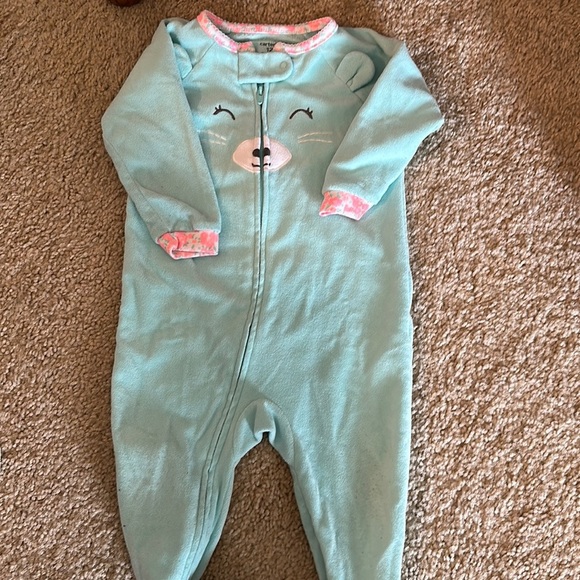 Carter's Other - CARTER'S baby girl fleece footed sleepers bodysuits 12 months